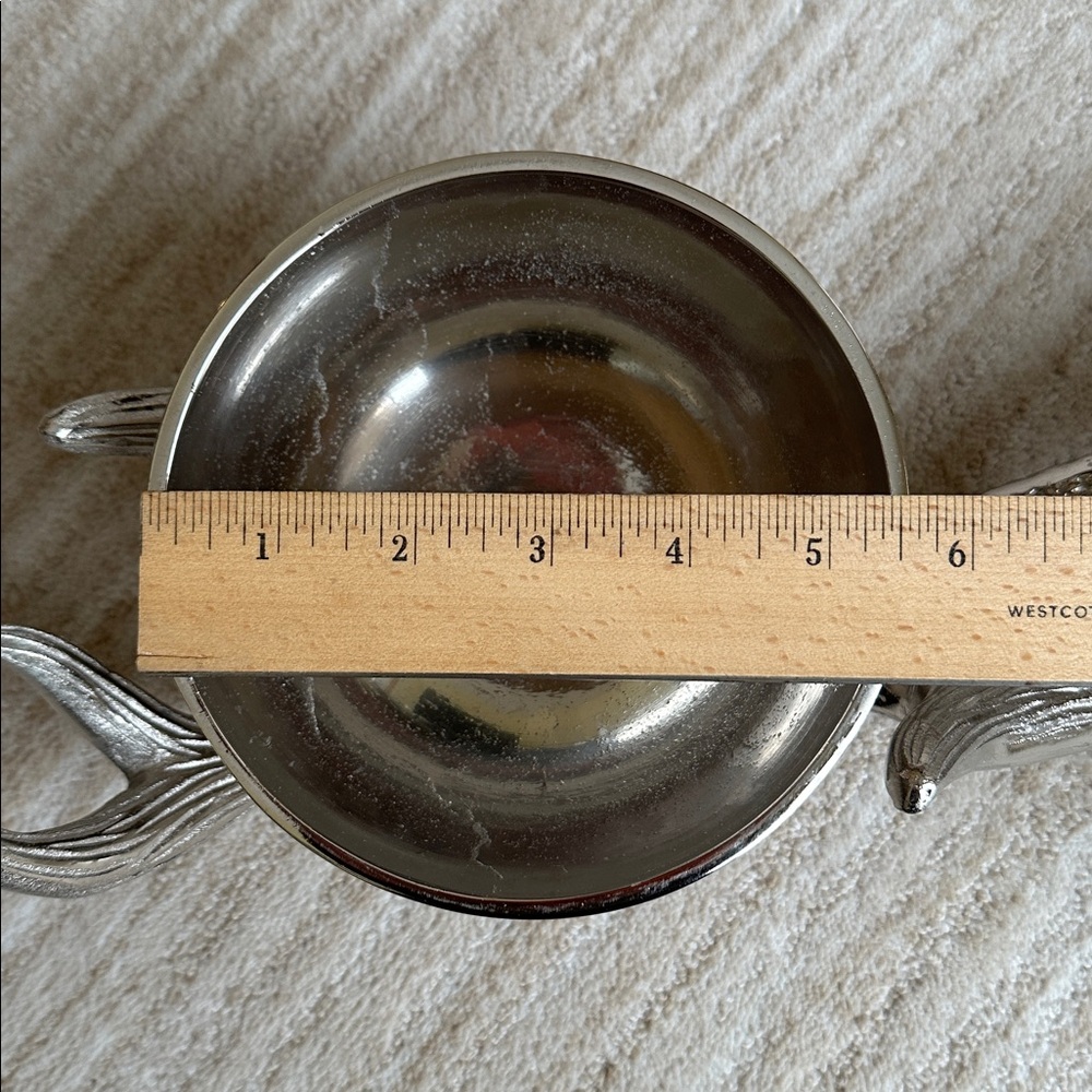 Antler Base Pedestal 2 Bowl Silver Dish Decor - Picture 17 of 17